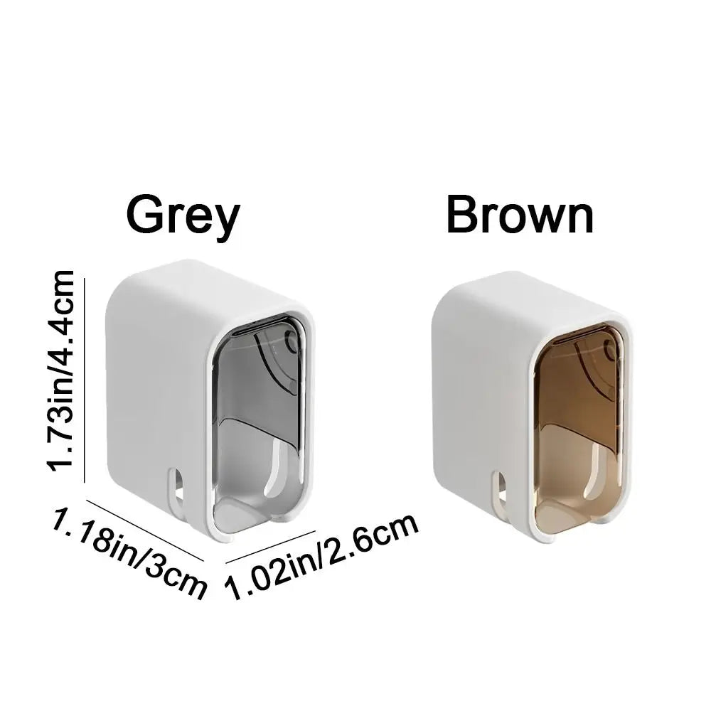 3Pcs Plastic Electric Toothbrush Storage Rack Wall Mounted Flip-top Tooth Brush Rack Waterproof Dustproof Toothbrush Holder