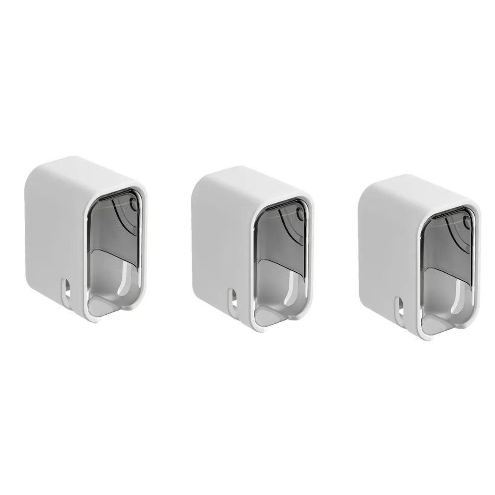 3Pcs Plastic Electric Toothbrush Storage Rack Wall Mounted Flip-top Tooth Brush Rack Waterproof Dustproof Toothbrush Holder